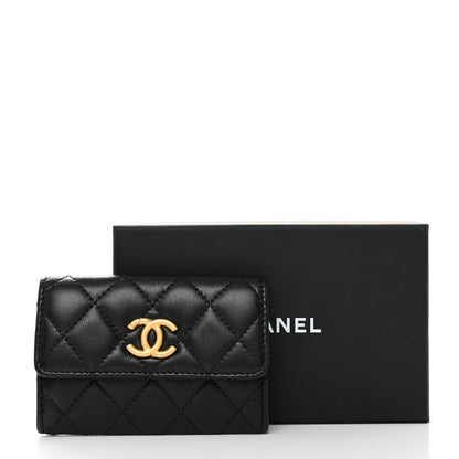 Chanel Lambskin Quilted Flap Card Holder Black 8 of 8