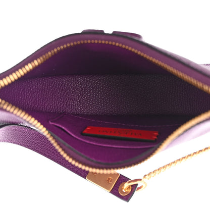 Valentino Garavani Grainy Calfskin Mini Vlogo Hobo Bag Purple 5 of 9