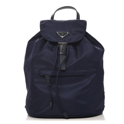 Prada Nylon Vela Saffiano Medium Cinch Backpack Baltico 1 of 8
