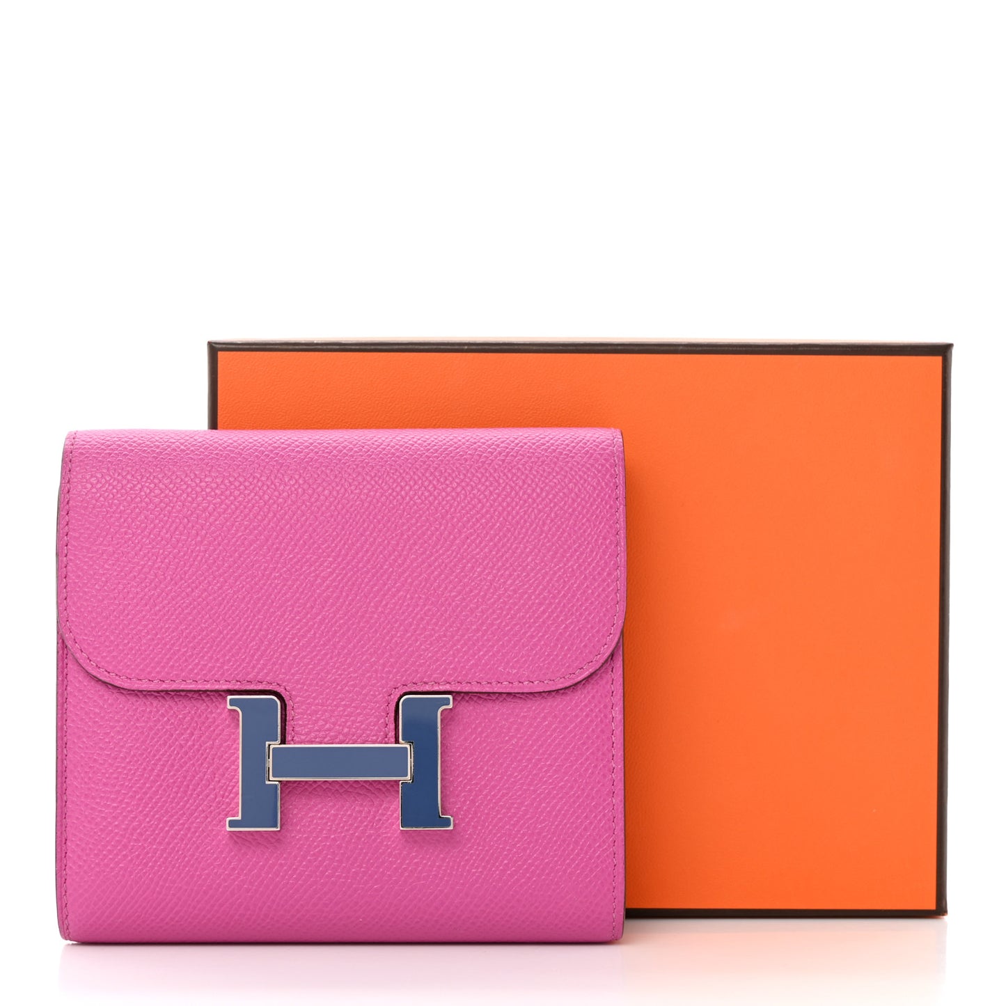Epsom Enamel Constance Short Wallet Magnolia Bleu Brighton