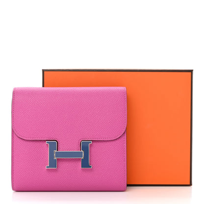 Hermes Epsom Enamel Constance Short Wallet Magnolia Bleu Brighton 13 of 13