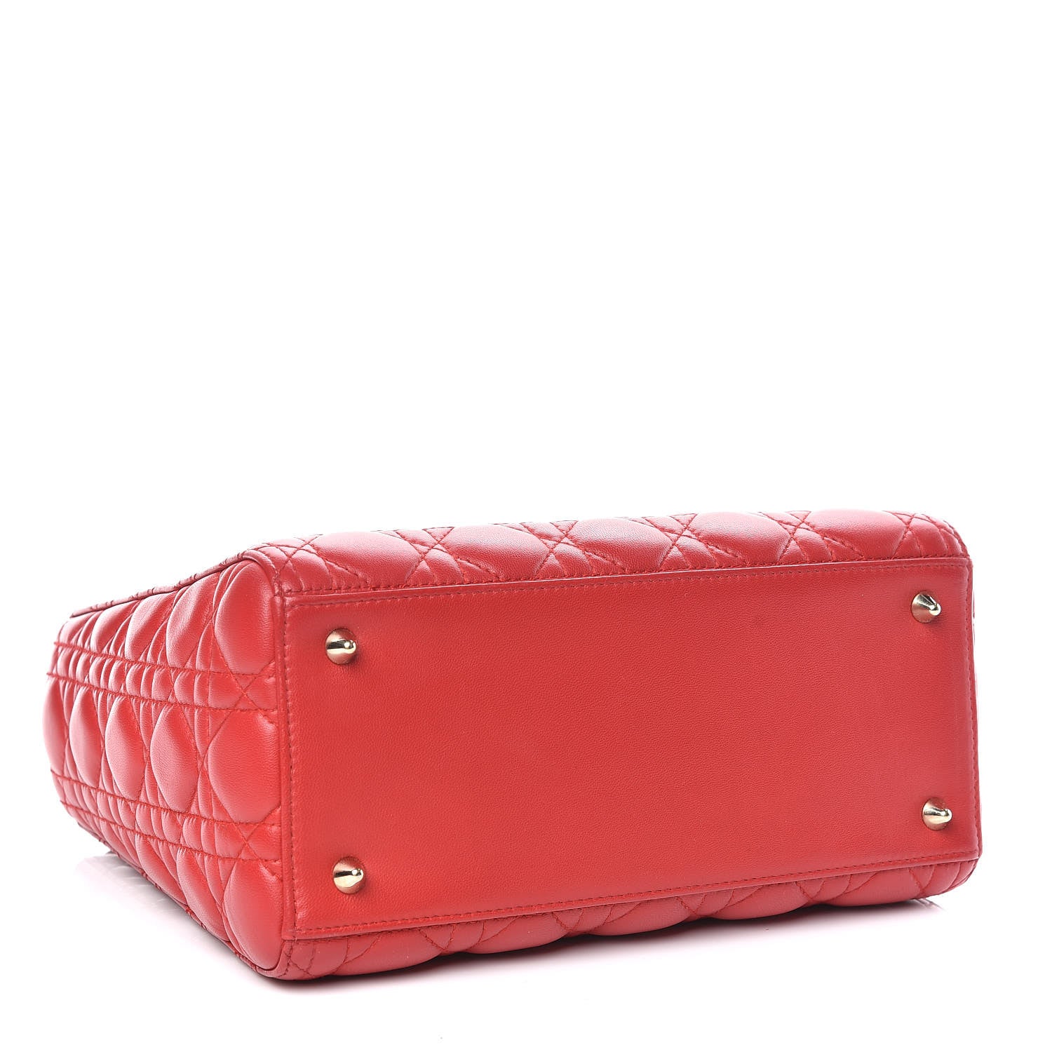 Christian Dior Lambskin Cannage Medium Lady Dior Red 4 of 7