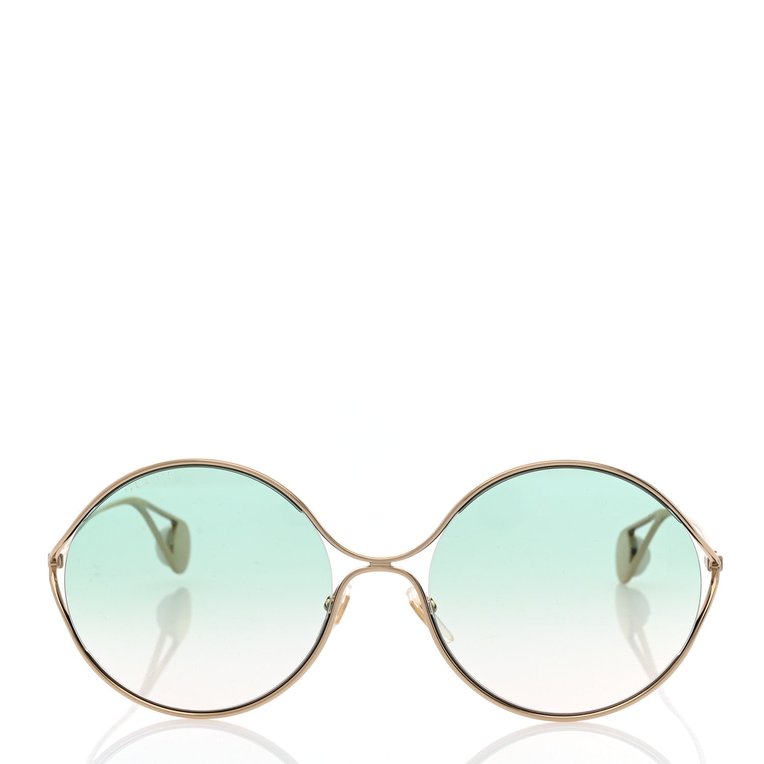 Gucci Metal Round Pearl Tip Sunglasses GG0253S Gold 2 of 8