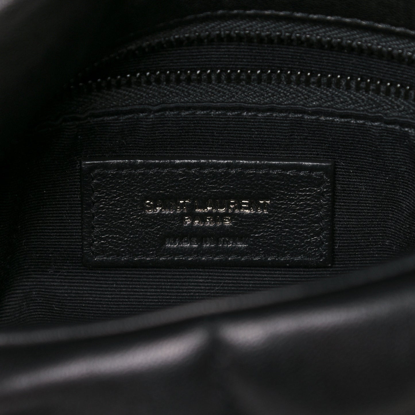 Lambskin Quilted Small Loulou Puffer Monogram Chain Satchel Black