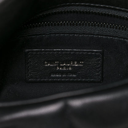 Saint Laurent Lambskin Quilted Small Loulou Puffer Monogram Chain Satchel Black 6 of 13
