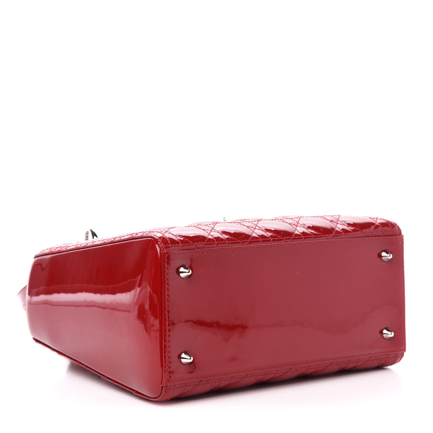 Patent Cannage Medium Lady Dior Red