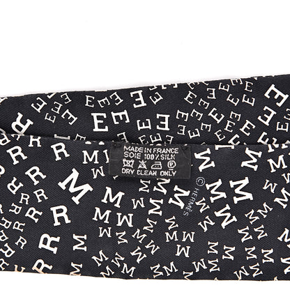 Hermes Silk Scattered Letters Twilly Black 3 of 5