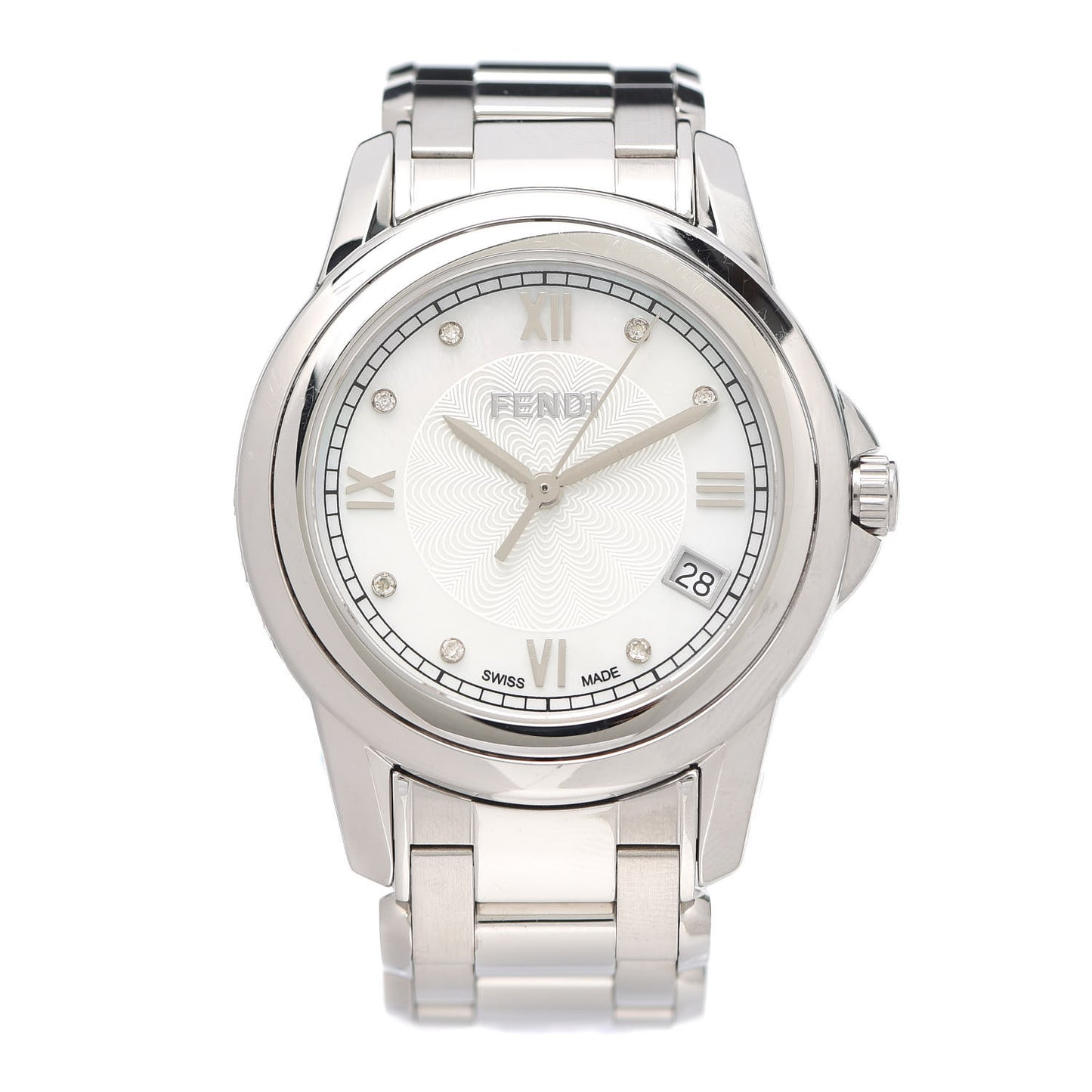 Stainless Steel Diamond 38mm Round Momento Quartz Watch