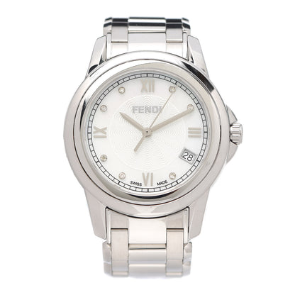Fendi Stainless Steel Diamond 38mm Round Momento Quartz Watch 1 of 6