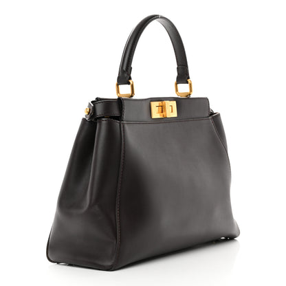 Fendi Vitello Calf Hair Zebra Print Medium Peekaboo Iconic Satchel Black 3 of 20