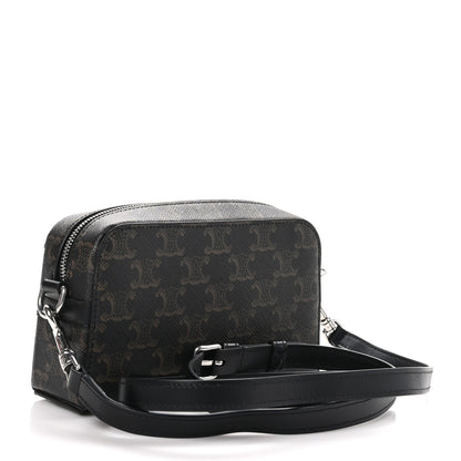 Celine Triomphe Canvas Mini Bowling Shoulder Bag Black 3 of 10