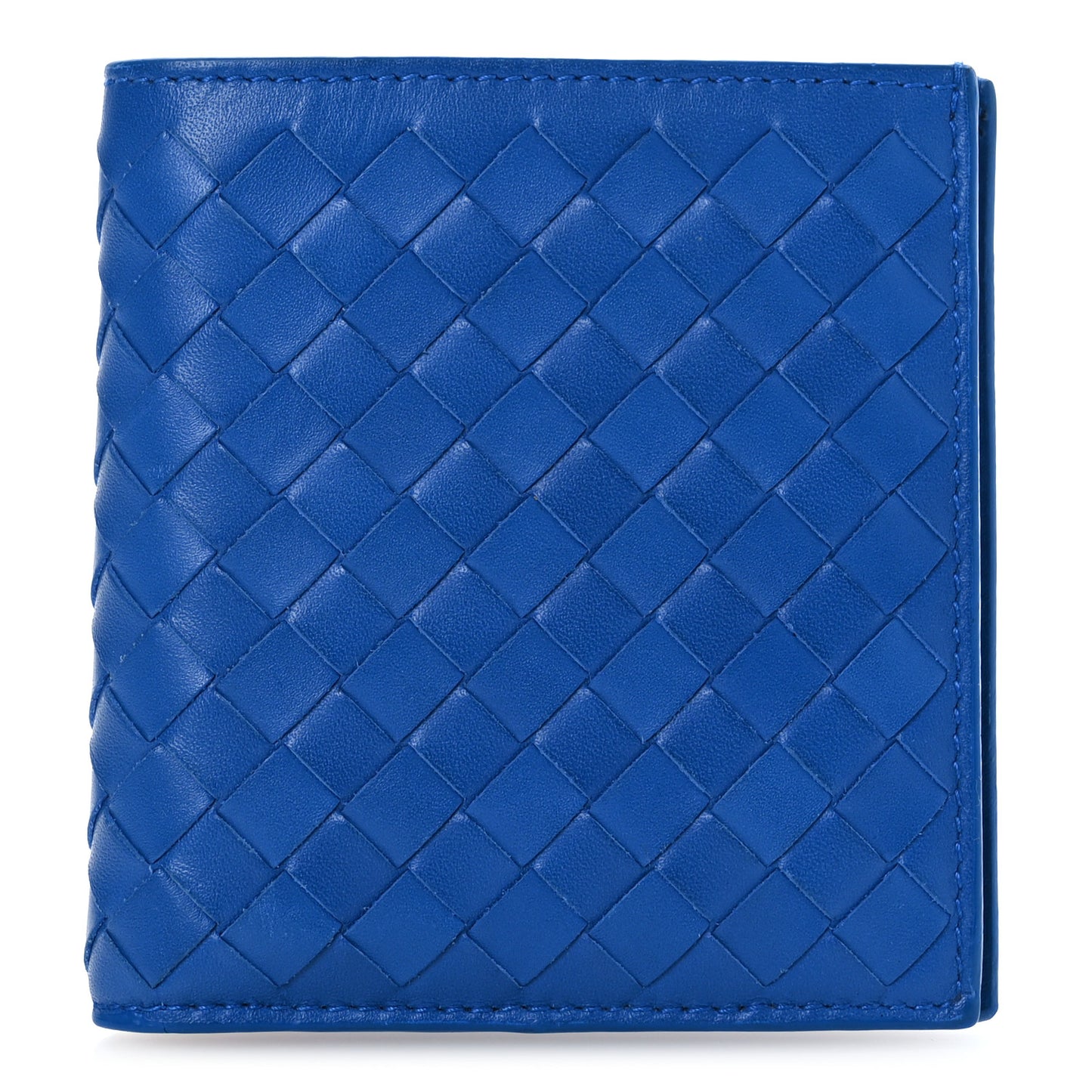 Nappa Intrecciato Bi-Fold Wallet Blue