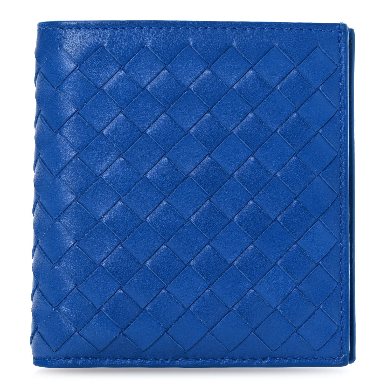 Bottega Veneta Nappa Intrecciato Bi-Fold Wallet Blue 1 of 9
