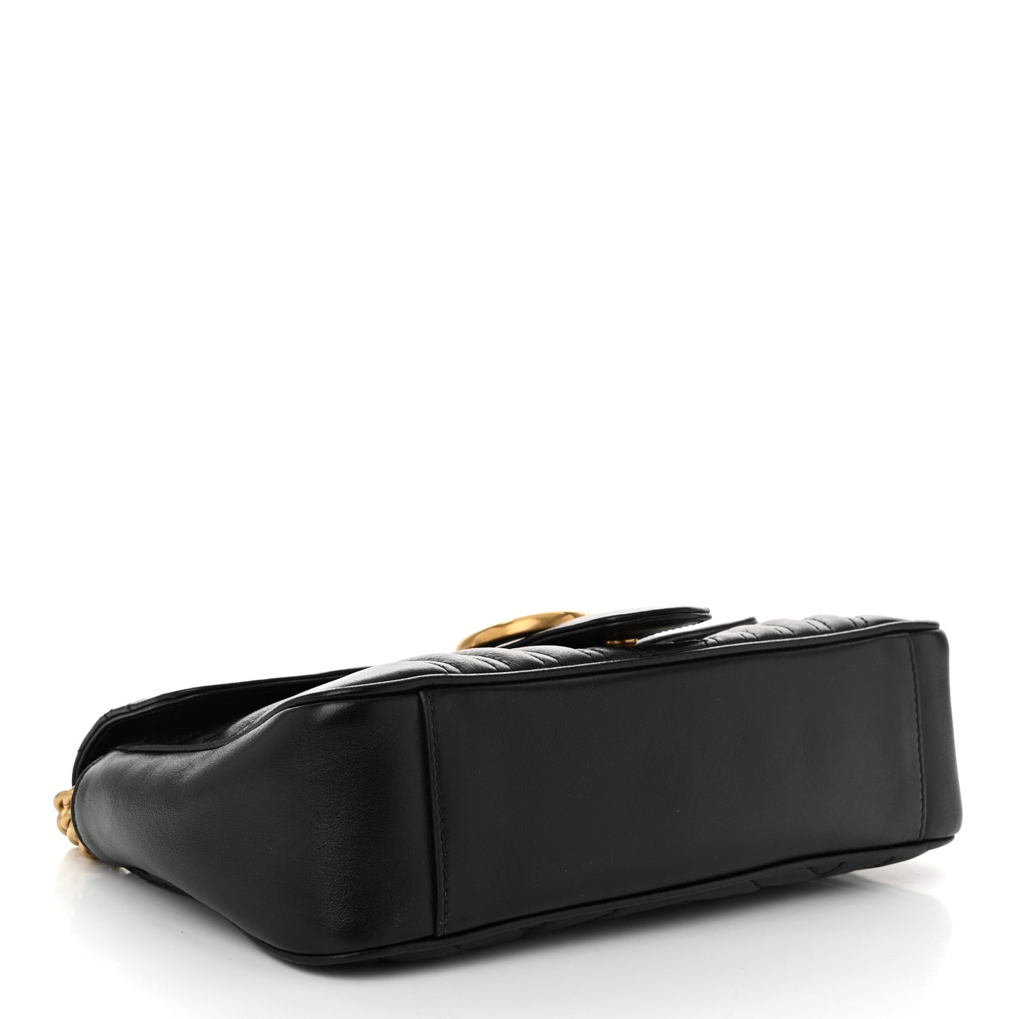 Calfskin Matelasse Small GG Marmont Shoulder Bag Black