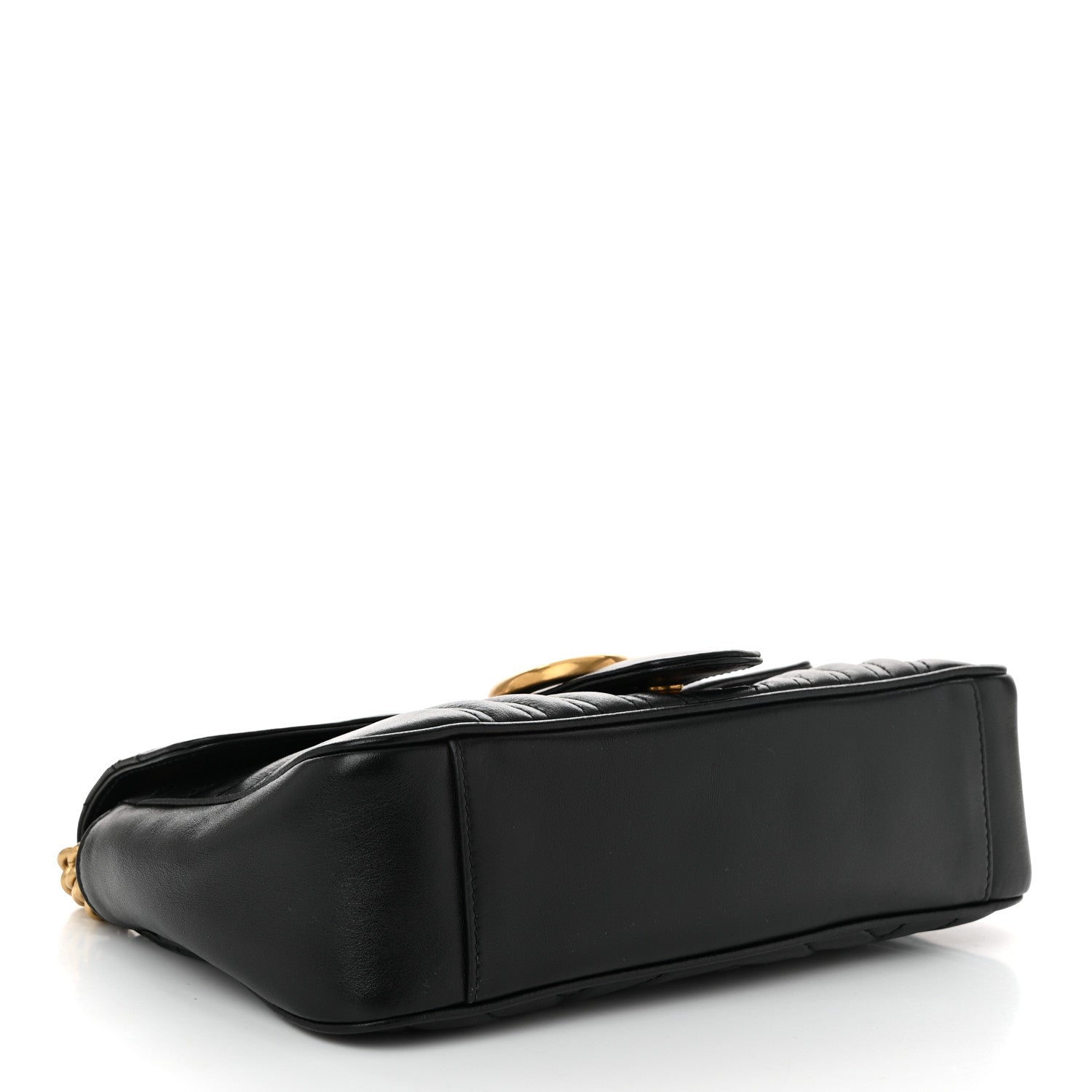 Gucci Calfskin Matelasse Small GG Marmont Shoulder Bag Black 4 of 10
