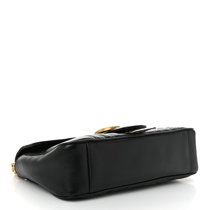 Gucci Calfskin Matelasse Small GG Marmont Shoulder Bag Black 4 of 10