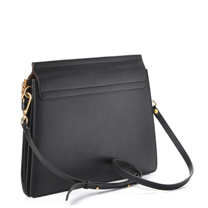 Chloe Calfskin Floral Patchwork Medium Faye Shoulder Bag Black Brown 3 of 7