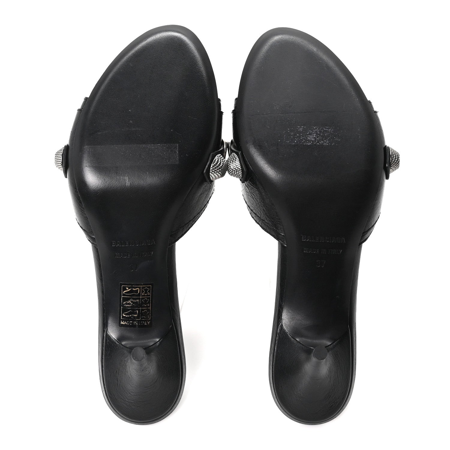 Balenciaga Agneau Arena Cagole 50mm Slide Sandals 37 Black 6 of 10