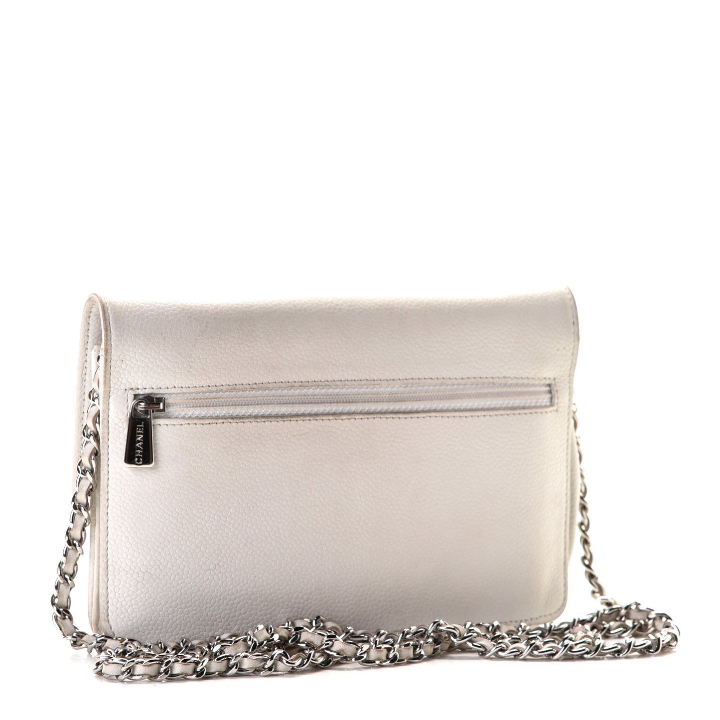 Caviar Timeless CC Wallet on Chain WOC White