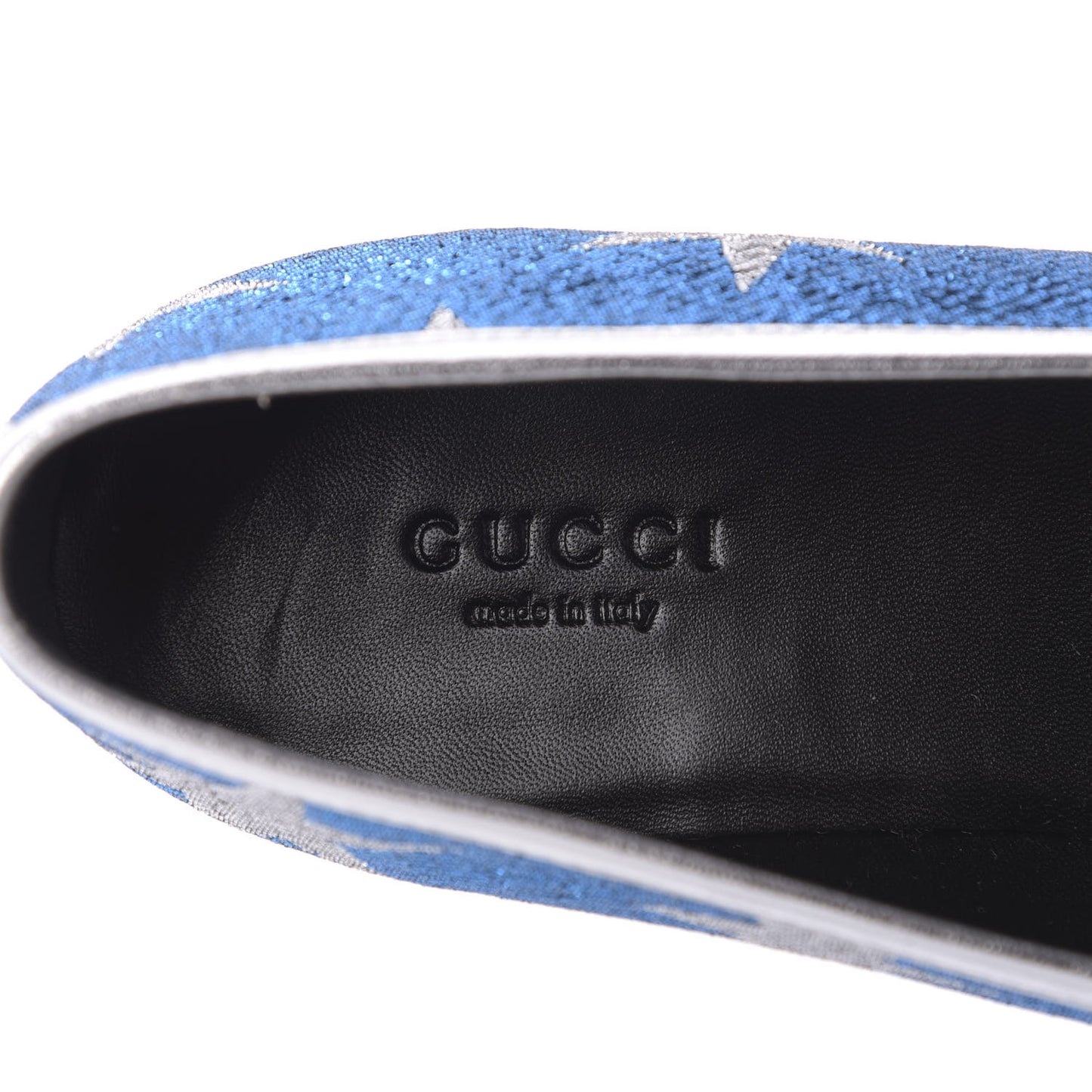 Lurex Calfskin Starry Sky Womens Jordaan Loafers 38.5 Bluette Silver