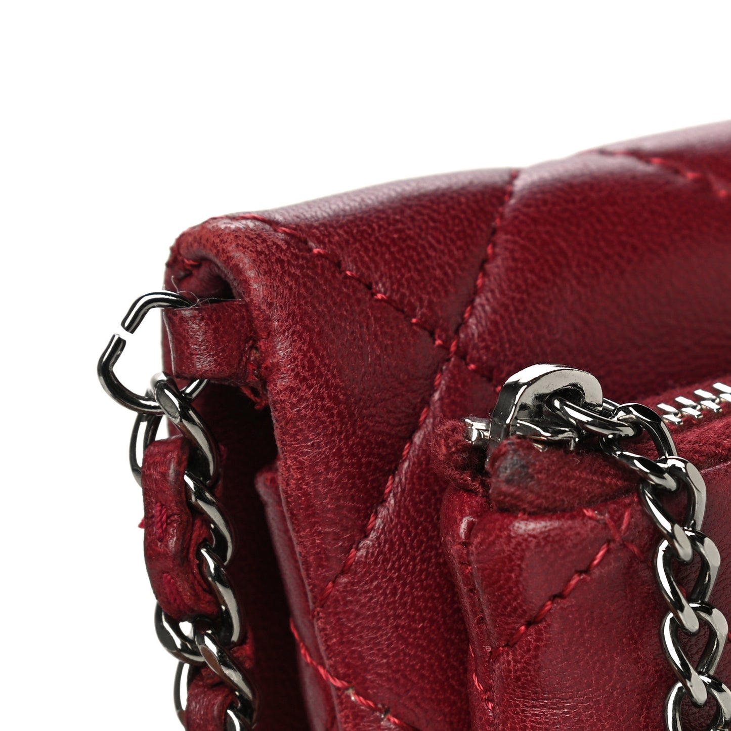 Lambskin Quilted Mini Mineral Nights Flap Crossbody Bag Dark Red