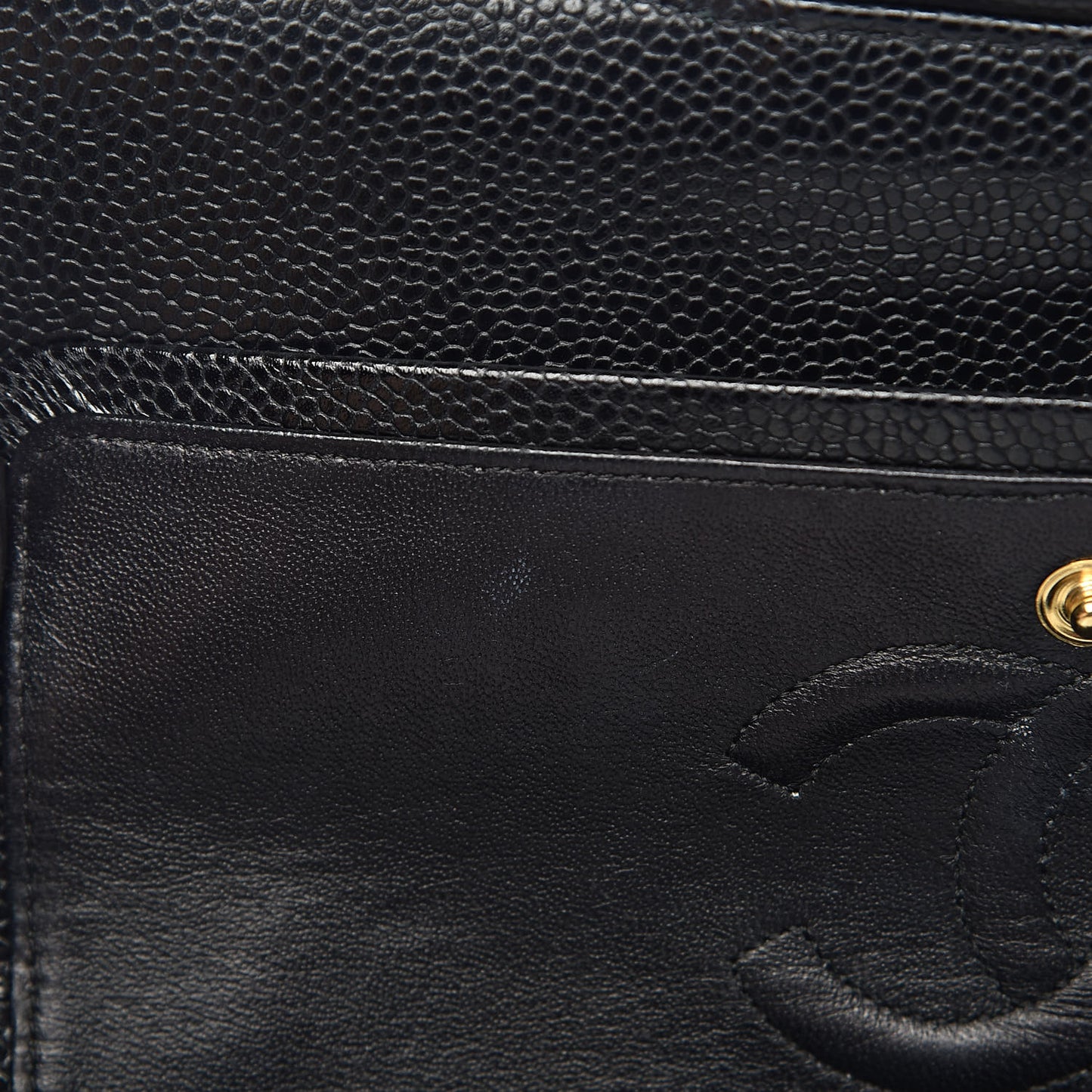 Caviar Quilted Small Double Flap Black