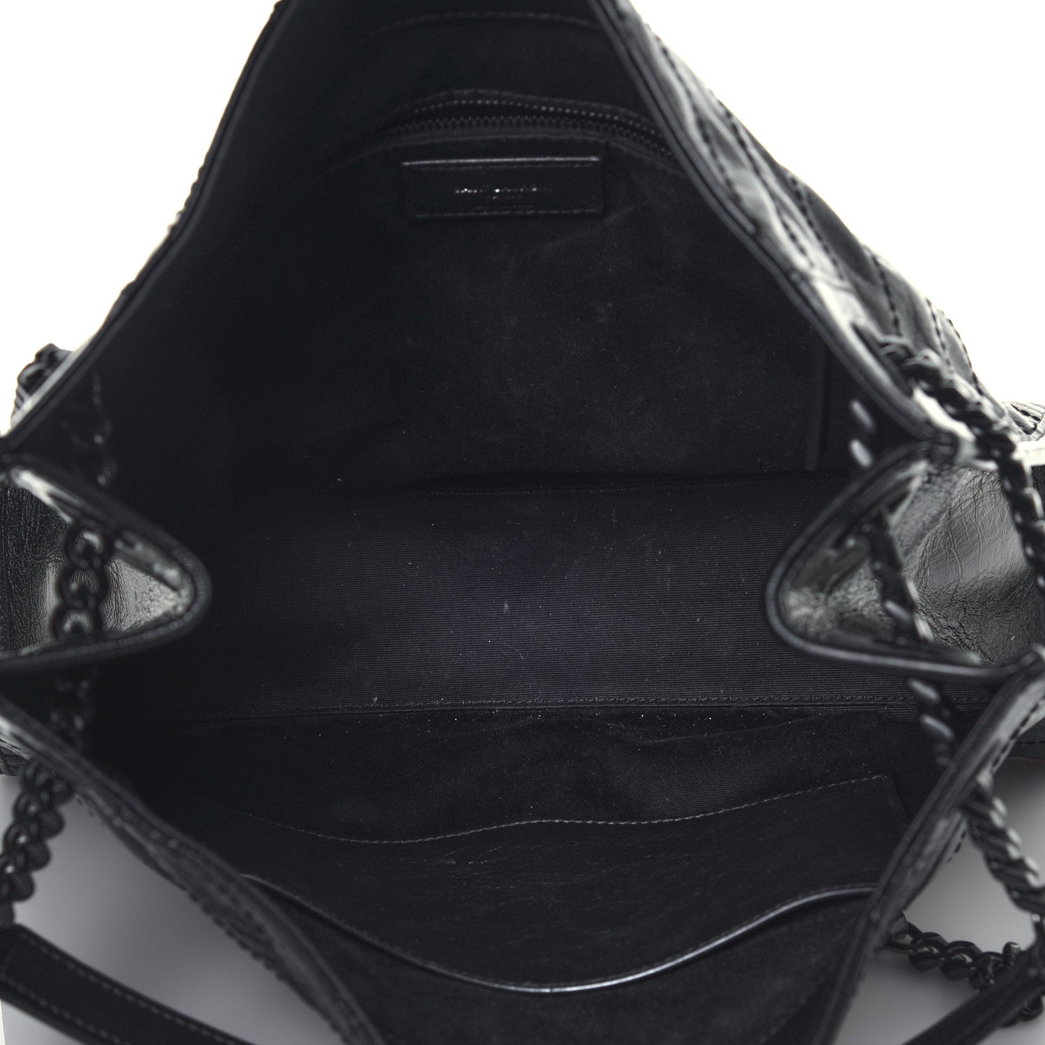 Saint Laurent Crinkled Calfskin Matelasse Monogram Medium Niki Shopper Tote Black 9 of 22