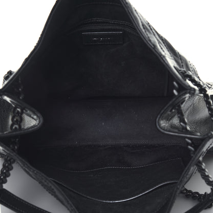 Saint Laurent Crinkled Calfskin Matelasse Monogram Medium Niki Shopper Tote Black 9 of 22