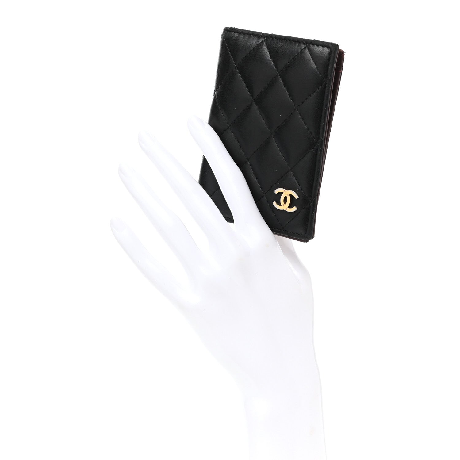 Chanel Lambskin Quilted Card Holder Wallet Black 2 of 8