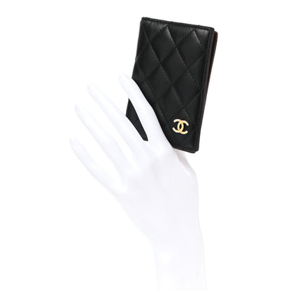 Chanel Lambskin Quilted Card Holder Wallet Black 2 of 8