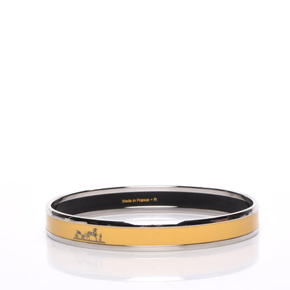 Hermes Enamel Printed Narrow Caleche Bracelet 65 Yellow 5 of 5