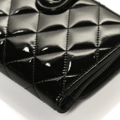 Chanel Patent Quilted Zip Pocket Wallet Black 6 of 11