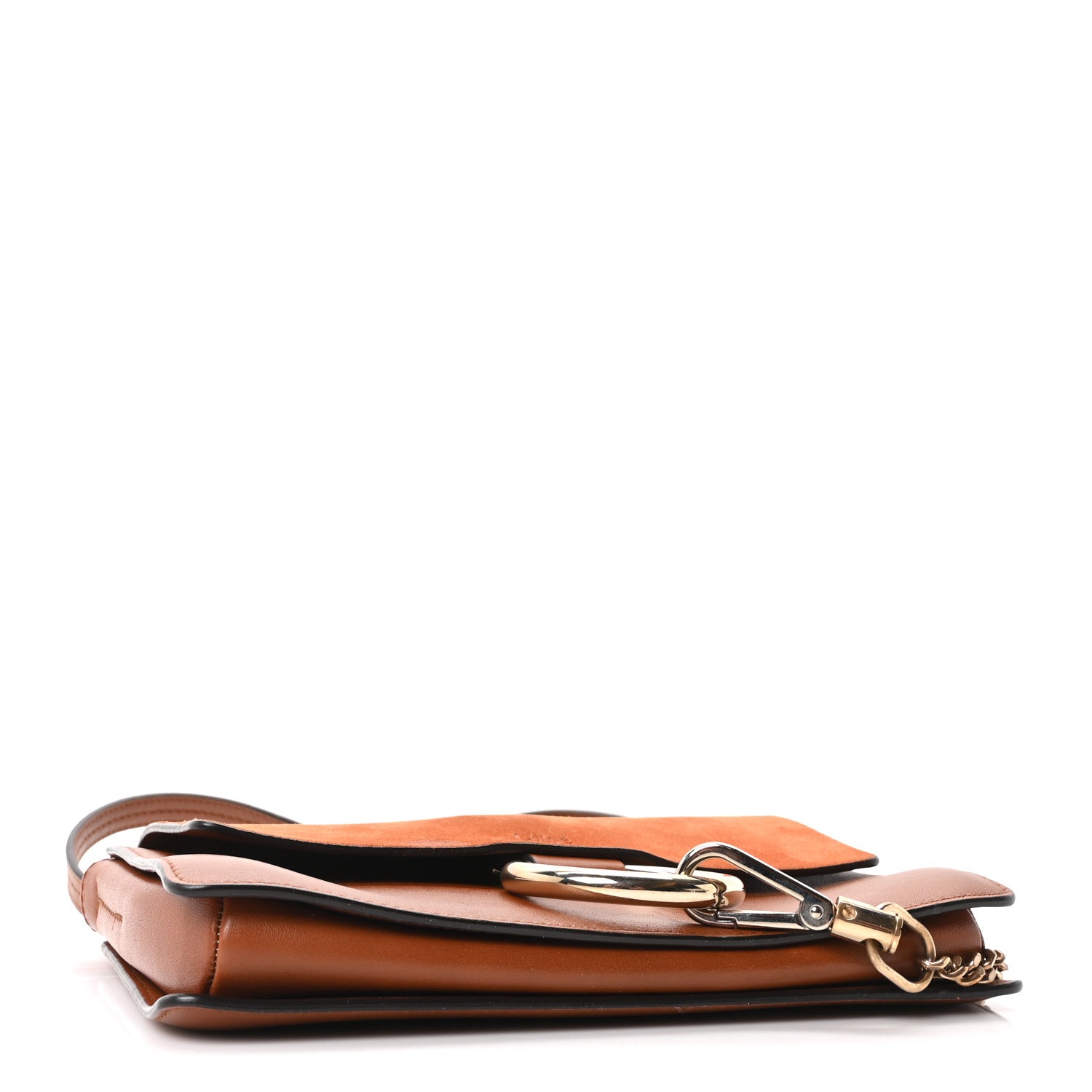 Chloe Suede Calfskin Small Faye Shoulder Bag Tobacco 4 of 10