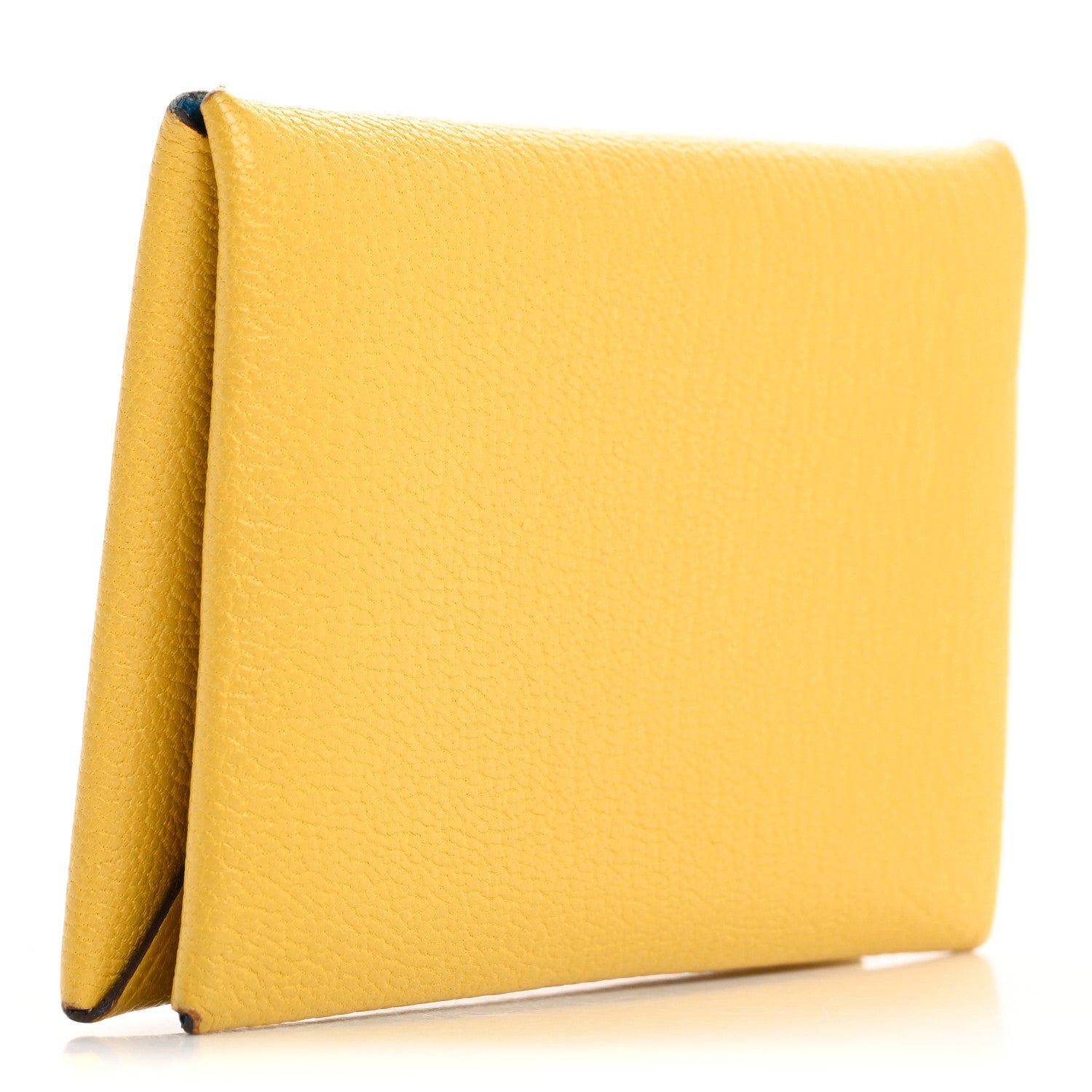 Hermes Chevre Mysore Verso Calvi Card Case Sun Bleu Frida 4 of 10