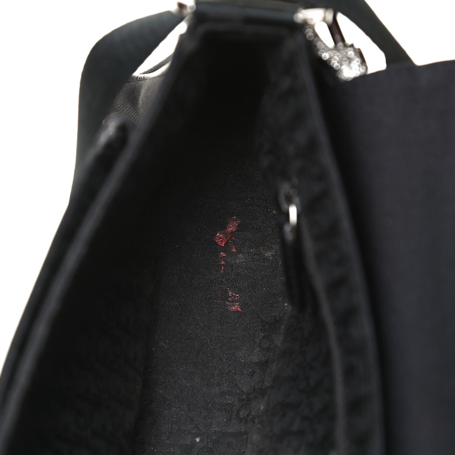 Christian Dior Silk Jersey Crystal Hardcore Clutch Black 16 of 17