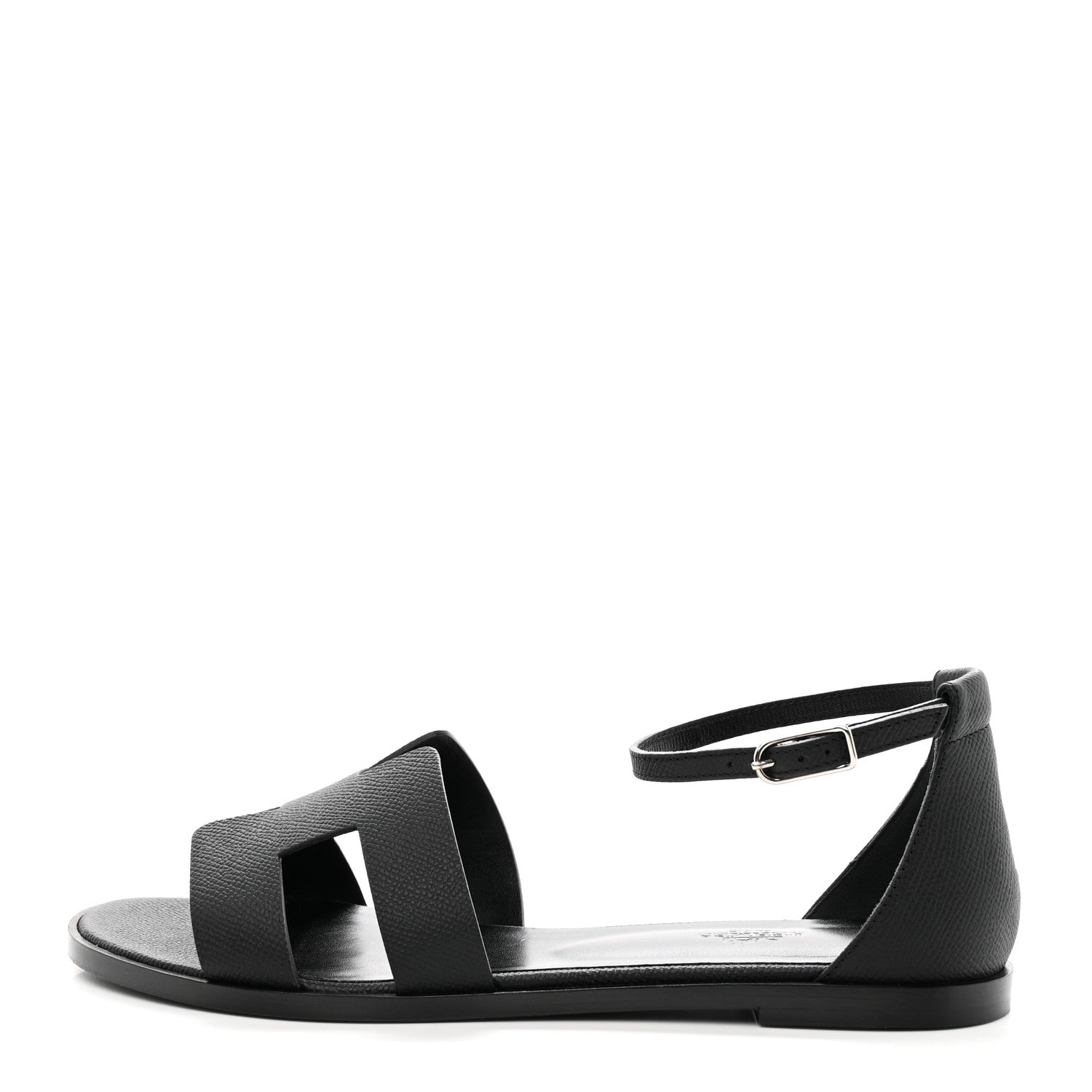 Hermes Epsom Santorini Sandals 39 Black 1 of 12