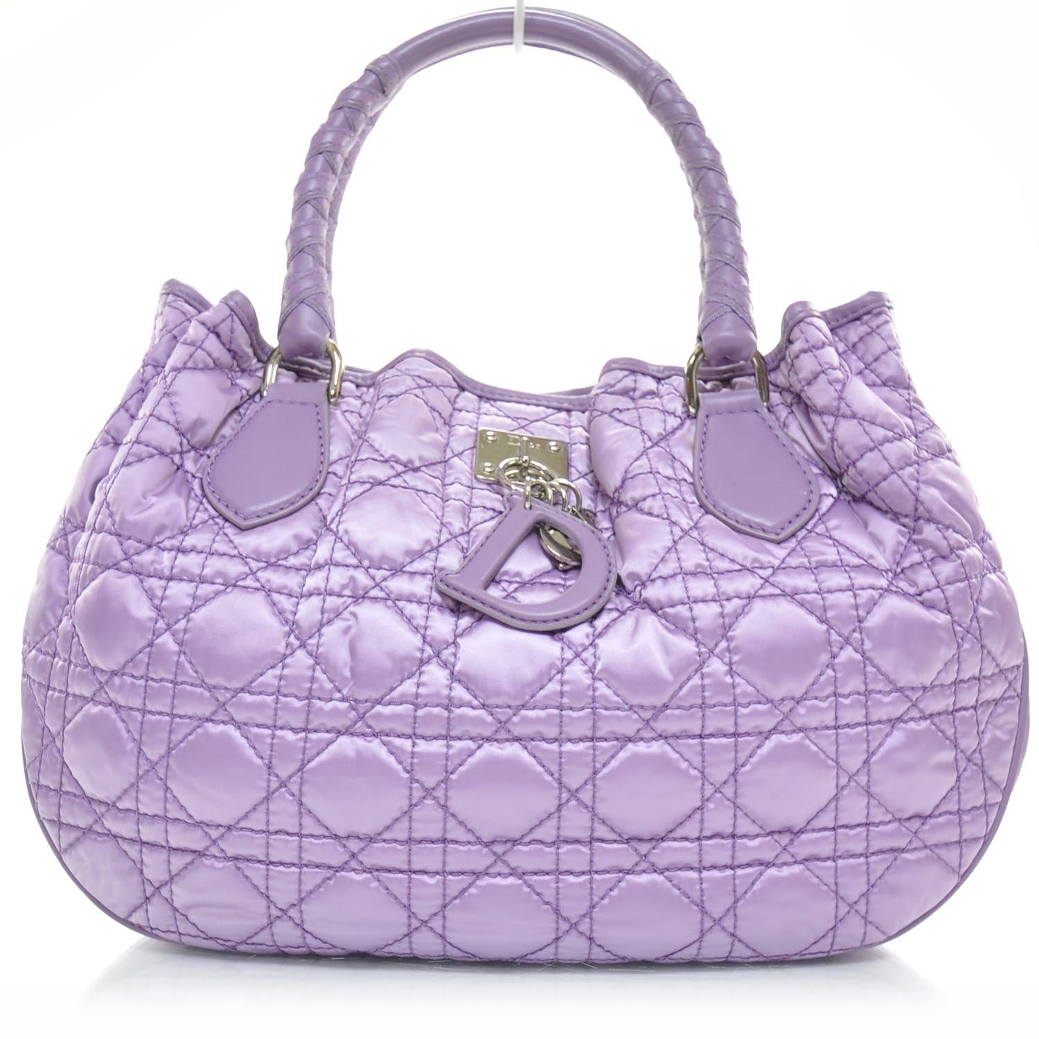 Christian Dior Satin Cannage Charming Tote Purple 1 of 8