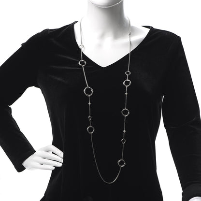David Yurman Sterling Silver Pearl Infinity Station Chain Necklace 44 in 2 of 5