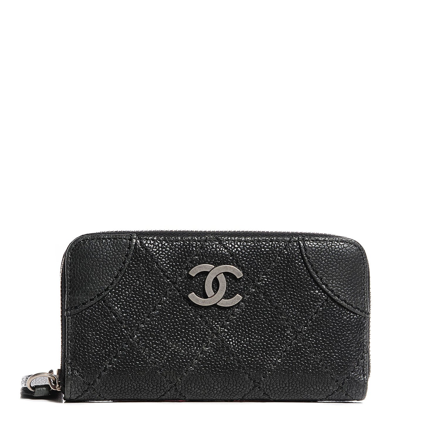 Caviar Outdoor Ligne Zip Coin Purse Wallet Black