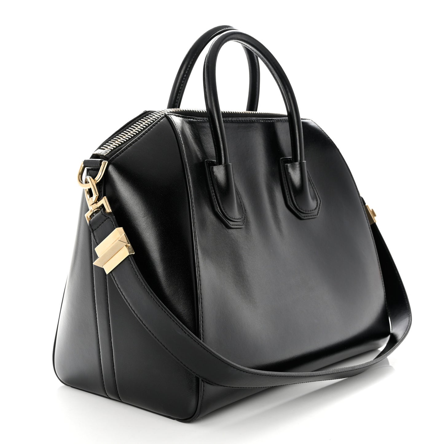 Shiny Lord Calfskin Medium Antigona Black