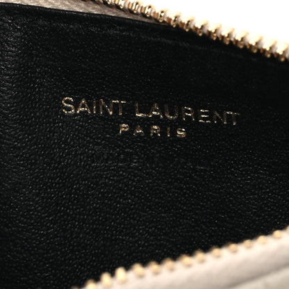 Saint Laurent Monogram Grain de Poudre 5 Fragments Zip Pouch Card Holder Blanc Vintage 6 of 12