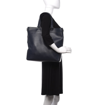 Fendi Vitello Elite Flamingo Shopping Tote Bag Blue Notte 2 of 11