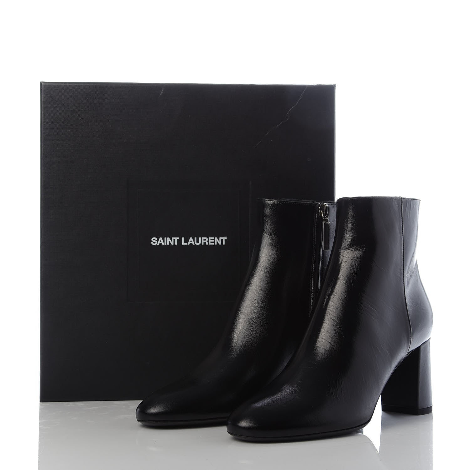 Saint Laurent Calfskin Loulou 70 Uniform Ankle Boots 38 Black 9 of 9