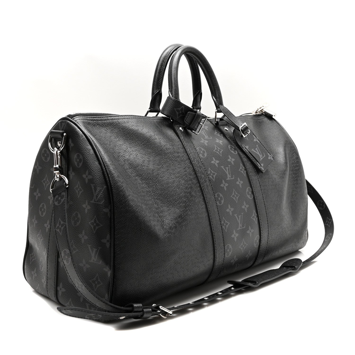 Louis Vuitton Taiga Monogram Eclipse Keepall Bandouliere 50 Black 3 of 9