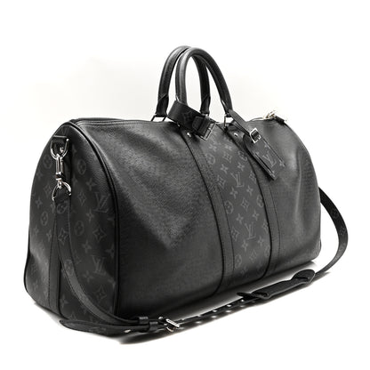 Louis Vuitton Taiga Monogram Eclipse Keepall Bandouliere 50 Black 3 of 9
