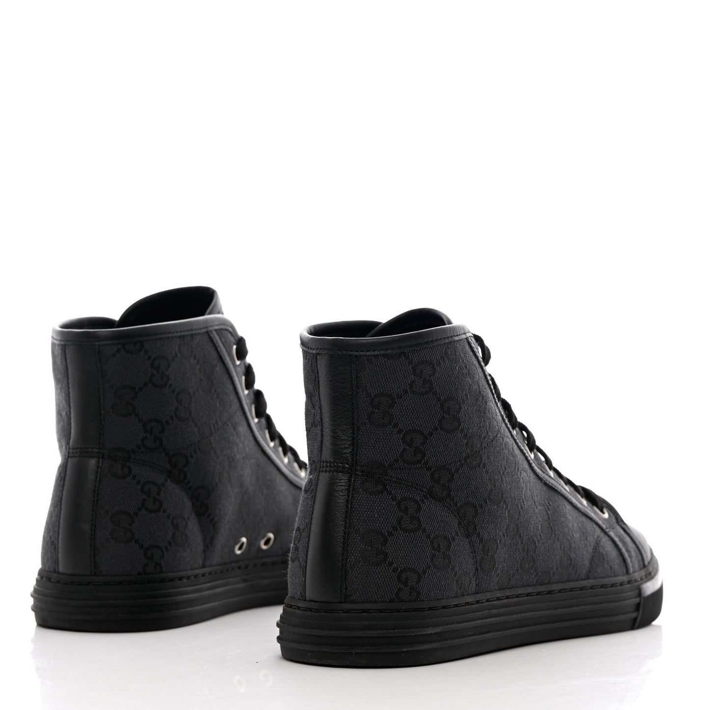Monogram Mens High Top Sneakers 8 Black