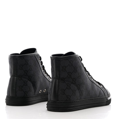 Gucci Monogram Mens High Top Sneakers 8 Black 4 of 12