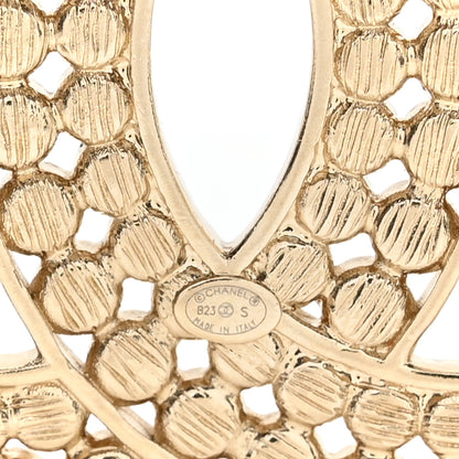 Chanel Metal Crystal CC Brooch Gold Black 3 of 4