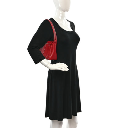 Chanel Caviar CC Stitched Small Hobo Red 2 of 10