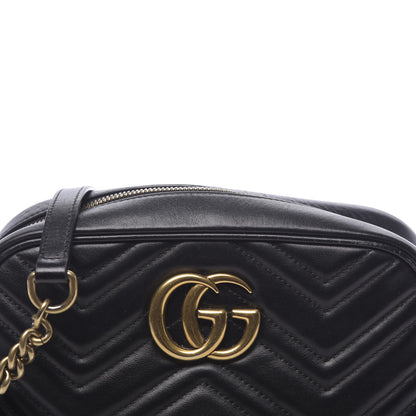 Gucci Calfskin Matelasse Small GG Marmont Chain Shoulder Bag Black 17 of 17